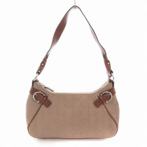 ハンドバッグ ワンショルダー ガンチーニ型押し ベージュ