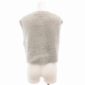 SHIPS タグ付き 24SS グリッター ラメ フェザー ベスト ジレ F グレー 316-60-0056