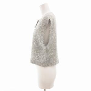 SHIPS タグ付き 24SS グリッター ラメ フェザー ベスト ジレ F グレー 316-60-0056