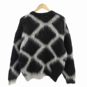 BEAUTY&YOUTH UNITED ARROWS 美品 バイカラージャカード シャギーニットプルオーバー セーター 長袖 黒 ブラック 1613-199-3676