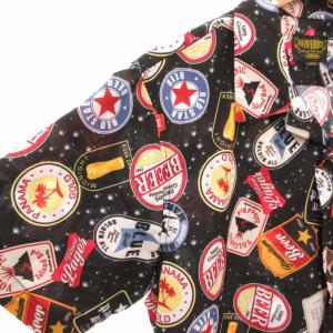 HOUSTON UNIVERD72 ユニバード72 美品 オープンカラーシャツ 開襟 半袖 L 黒 ブラック