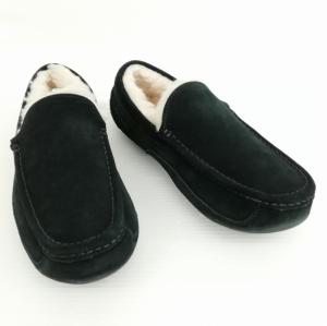 UGG australia 1101110 ASCOT アスコット ムートン モカシン スリッポン シューズ 27cm ブラック
