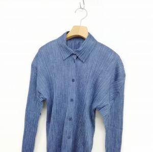 PLEATS PLEASE ISSEY MIYAKE イッセイミヤケ PP88-JK483 プリーツ シャツ ブラウス 長袖 4 ブルー系
