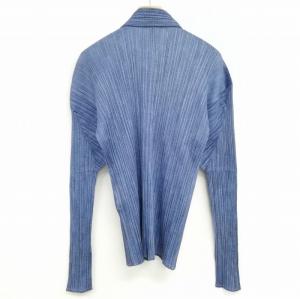 PLEATS PLEASE ISSEY MIYAKE イッセイミヤケ PP88-JK483 プリーツ シャツ ブラウス 長袖 4 ブルー系