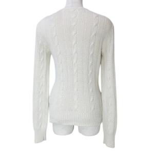 RALPH LAUREN ニット 国内正規品 セーター コットン リネン ケーブル ポニー ワンポイント刺? M 白 ホワイト X