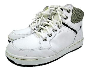 プレミアムブーツ レースアップ 切替 a0698 レザー 26cm 白 ホワイト C03457