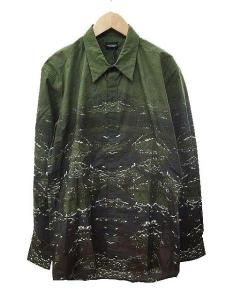 シャツ 長袖 グラフィック グラデーション パイソン 国内正規 コットン S 緑 グリーン