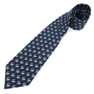 ネクタイ レギュラータイ シルク シカ 総柄 ネイビー IBS74 C091305