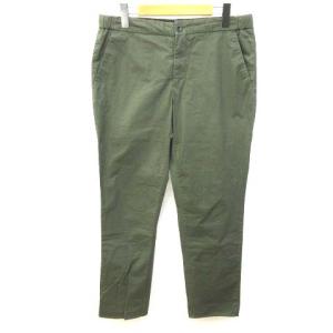 カーキ パンツ スラックス slim fit ドローコード ストレッチ コットン 48 M カーキ