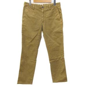 美品 テーパード パンツ USED加工 スラックス カジュアル 31 黄土 ブラウン