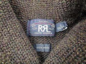 RRL セーター ショールカラー プルオーバー ニット  ブラウン