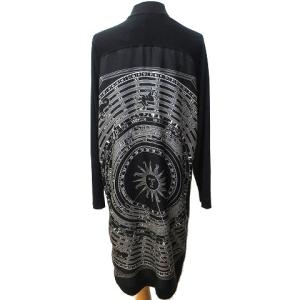 HERMES 19AW ツイルレーヌ カーディガン 占星術柄 カシミヤ シルク コート 42