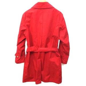 MACKINTOSH ステンカラーコート ロング ゴム引き バルマカーン 比翼ボタン コットン 38 M 赤 レッド