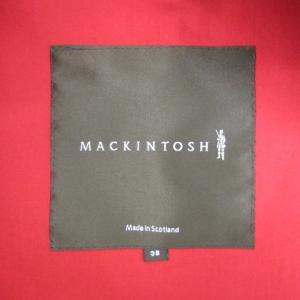 MACKINTOSH ステンカラーコート ロング ゴム引き バルマカーン 比翼ボタン コットン 38 M 赤 レッド
