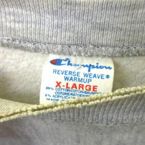Champion 80S リバースウィーブ トレーナー 染み込みプリント カレッジロゴ トリコタグ スウェット ヴィンテージ XL ライトグレー