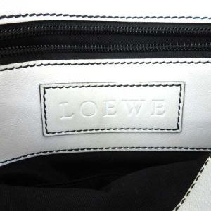 LOEWE K032101 PVC レザー ショルダーバッグ ロゴ アナグラム モノグラム ホワイト