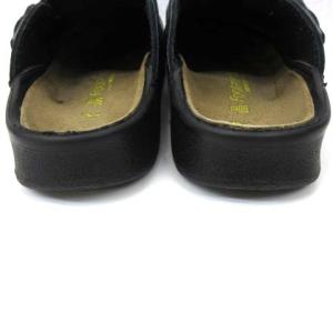 BIRKENSTOCK サンダル ボストン メッシュベルト バックル Footprint  レザー 22.5cm 黒 ブラック