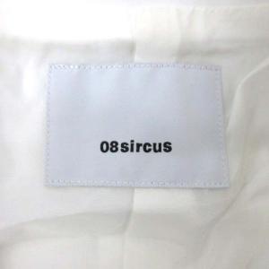 08sircus 19SS ロングコート S19SL-CO01 ベルト 比翼ボタン コットン混 リネン混 1 S 白 ホワイト