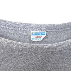 Champion 70s Tシャツ 半袖 トリコ バータグ Harvard 染み込みプリント カレッジ クルーネック ヴィンテージ L 杢グレー