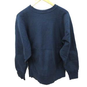 Champion ヴィンテージ 80S リバースウィーブ トレーナー カレッジプリント レア色 トリコタグ スウェット L 紺 ネイビー C042403