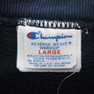 Champion ヴィンテージ 80S リバースウィーブ トレーナー カレッジプリント レア色 トリコタグ スウェット L 紺 ネイビー C042403