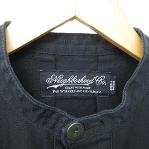 NEIGHBORHOOD 17SS LINES C-Shirt ミリタリー シャツ ジャケット バンドカラー ブラック L