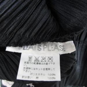 PLEATS PLEASE ISSEY MIYAKE シャツ 切替 ティアード リボン ドット柄 ブラック