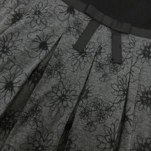 TOCCA フレア花柄ドッキングワンピース グレー