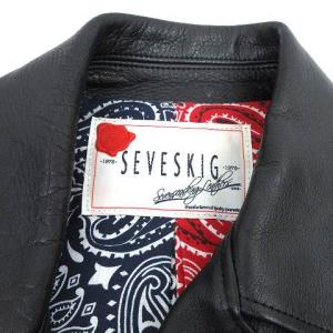Seveskig ライダース ジャケット CALF COLOR RIDERS JACKET ダブル レザー JK-SV-KS-1001 裏バンダナ柄