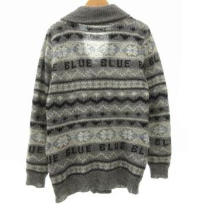 BLUE BLUE JAPAN モヘアフェアアイルショールカラーニットカーディガン 3 グレー