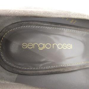Sergio Rossi パンプス スエード レザー プレーントゥ ピンヒール 37 24cm グレー
