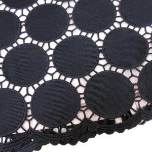 kate spade new york ワンピース 七分袖 ミニ ドット 刺繍 リボンベルト 4 紺 ネイビー