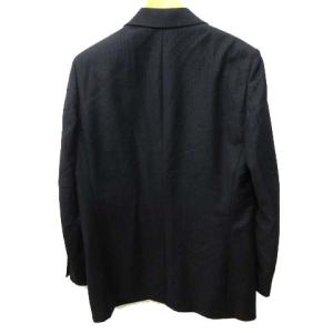 HERMES スーツ シングル 3B サイドベンツ ストライプ 52 ダークグレー