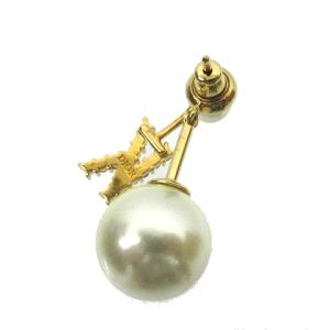 Dior MY ABCDIOR トライバル ピアス イニシャルK レジンパール ケース付き ゴールド