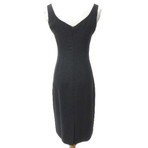 EMPORIO ARMANI LINEA Tailor ひざ丈ドットワンピース 38 ブラック