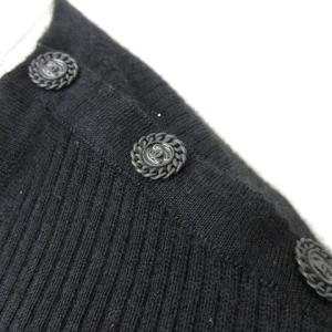CHANEL 05A カシミヤ シルク混 リブ ココマーク ニット 42 黒