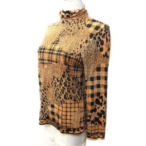 LEONARD FASHION ハイネックカットソー ブラウン