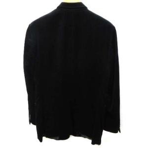 GIORGIO ARMANI コーデュロイ スーツ セットアップ ビジネス シングル 2B サイドベンツシルク 48 M 黒 ブラック