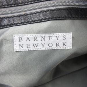 BARNEYS NEW YORK ボストンバッグ フリル ミニ ファスナー レザー ブラック