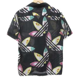 adidas Originals ×ファレル・ウィリアムス アロハ シャツ 半袖 AO2986 Pink Beach トレフォイル 総柄 花柄 スキッパー シャツ