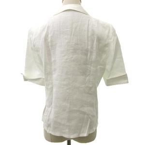 Leilian 金ボタンリネンシャツ 9 ホワイト