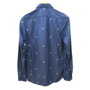 DIESEL スター刺繍長袖シャツ インディゴブルー