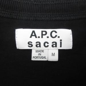 A.P.C. ×sacai 21SS T-SHIRT KIYO クルーネック サイドジップ ロゴ M ブラック