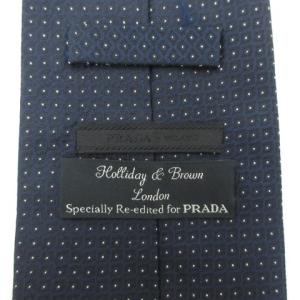 PRADA IBO14 C082602 ネクタイ ジャガード ドット シルク ネイビー 