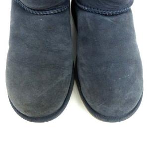 UGG australia ムートンブーツ ショート ベイリーボタン 5803 ロゴボタン ワンポイント 23.0cm 紺 ネイビー N091117 IBO14
