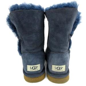 UGG australia ムートンブーツ ショート ベイリーボタン 5803 ロゴボタン ワンポイント 23.0cm 紺 ネイビー N091117 IBO14