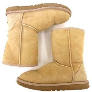 UGG australia CLASSIC SHORT クラシックショート ブーツ ムートン フラット 23cm ベージュ IBS14 R082223