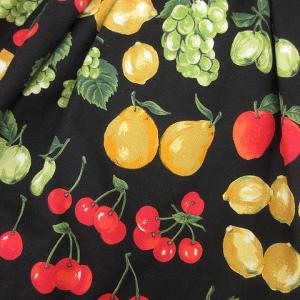 M'S GRACY IBO14 R090306 ワンピース ノースリーブ 切替 フルーツ柄 バルーン 40 ブラック