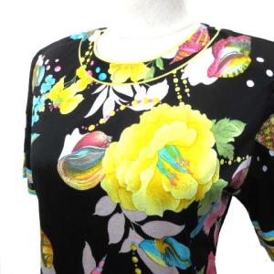 LEONARD FASHION カットソー 花柄 M 黒