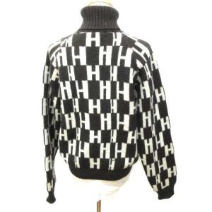 HERMES Hロゴ ニット セーター タートルネック ウール